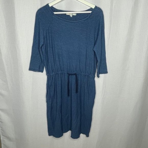 Boden Blue Heather Denim Cinch Waist Dress‎ Long